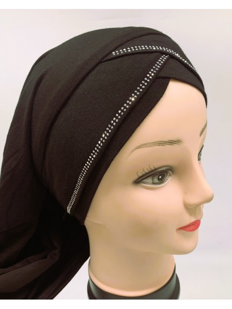 Black - Duo Encrusted Hijab