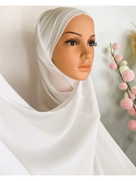 Hijab en Mousseline - blanc...