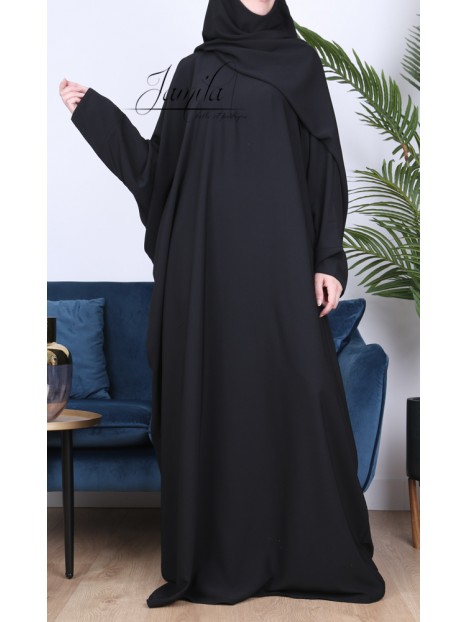 Abaya Papillon Noire - Jamilla - Tissu Microfibre