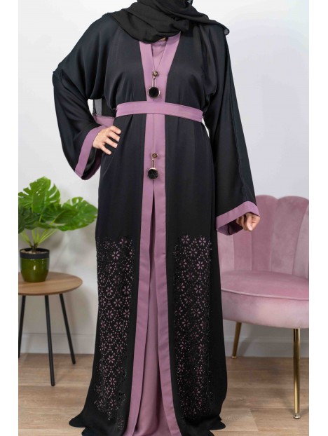 Rita De Dubaï Noire - Abaya - Kimono De Dubaï