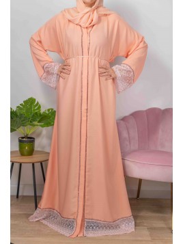 Firdawus De Dubaï Couleur Saumon - Abaya De Dubaï