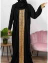 Saphir de Dubaï Noir Et Doré - Abaya De Dubaï