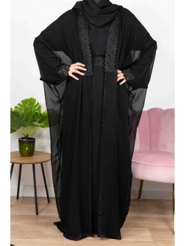 Cléopâtre De Dubaï Noire - Abaya De Dubaï