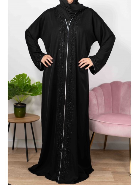 Trésor De Dubaï noire - Abaya De Dubaï - Kimono