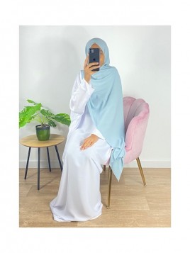 Hijab Soie De Médine Bleu Eau