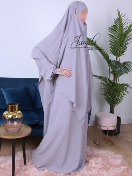 Khimar 1 voile - Gris Clair...