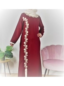 Caftan Marocain Bordeaux...