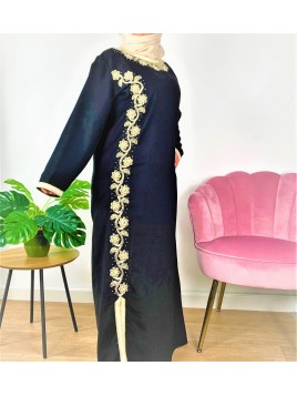Caftan Marocain Noir Col...