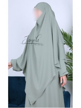 Khimar 2 voiles Kaki Clair...